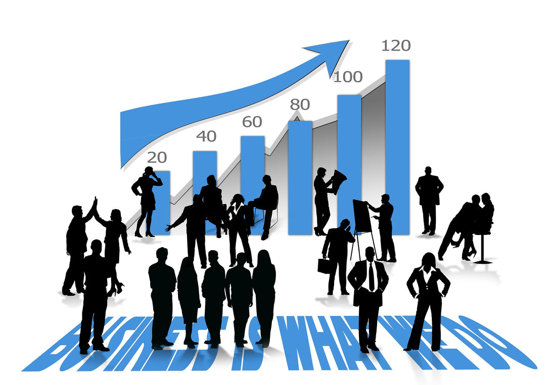 A bar graph indicating the business growth rate